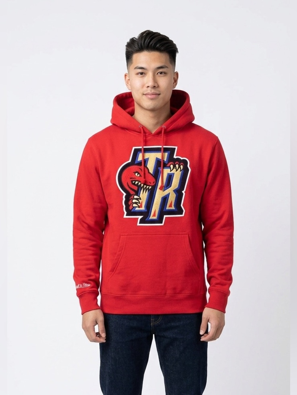 Mitchell & Ness Men’s Toronto Raptors Gold Bite Pullover Hoodie Red Size Small